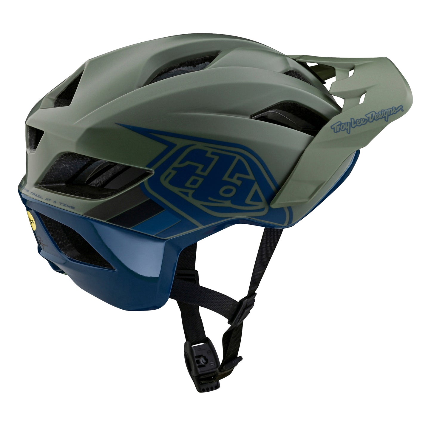 TLD Flowline SE MIPS Helmet - XS-S - Badge Olive - Indigo - Image 3