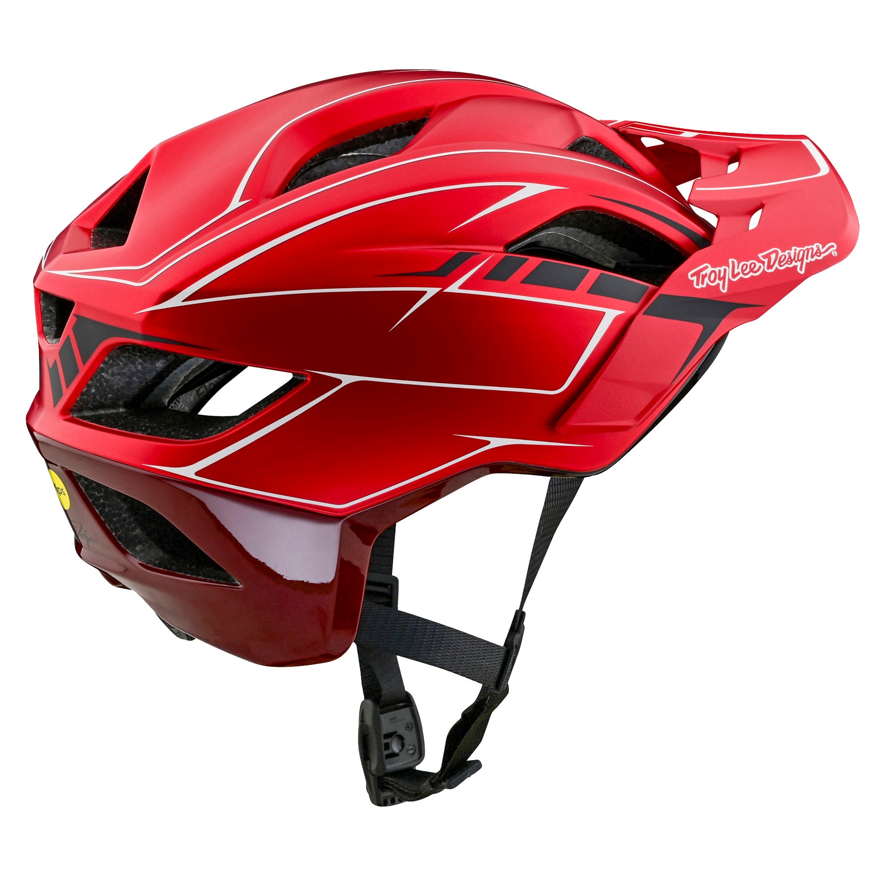 TLD Flowline SE MIPS Helmet - XS-S - Pinstripe Red - Image 3