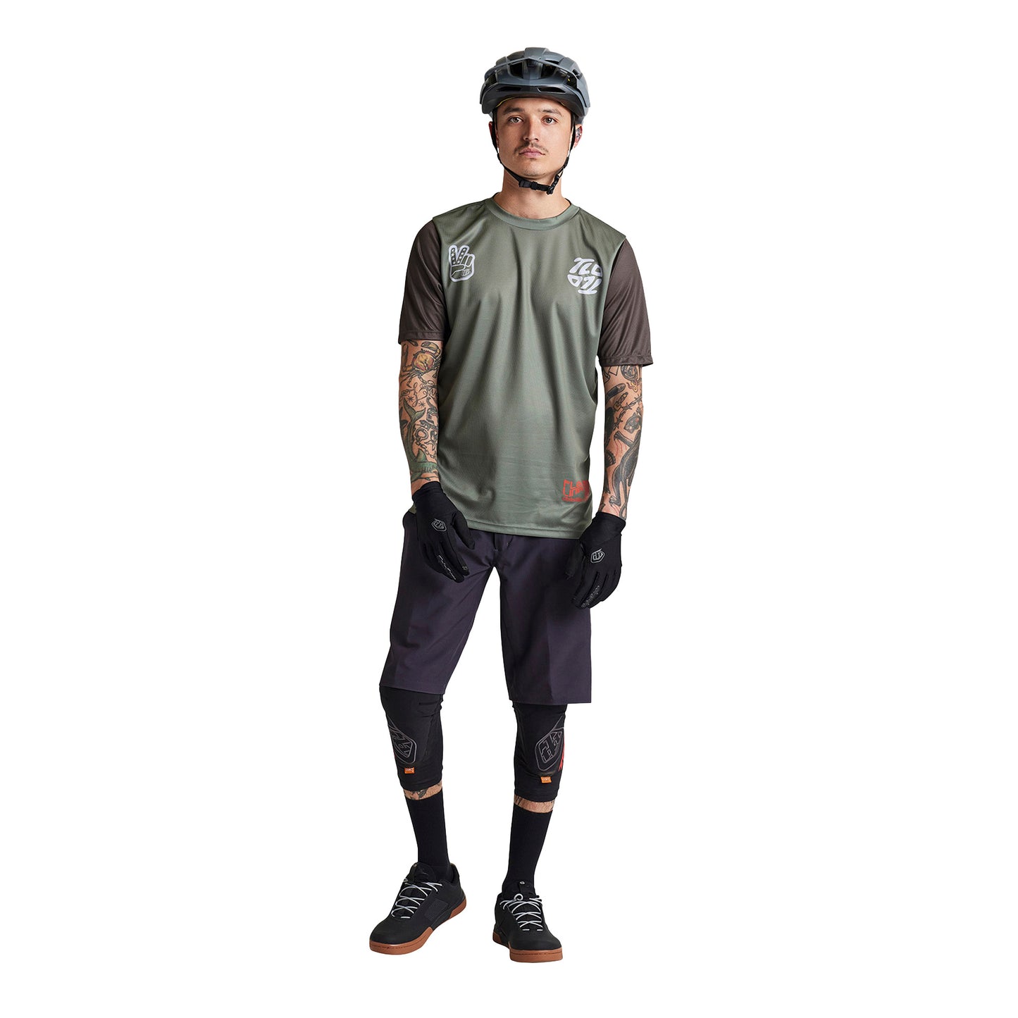 TLD Flowline Short Sleeve Jersey - L - Flipped Olive - Image 4