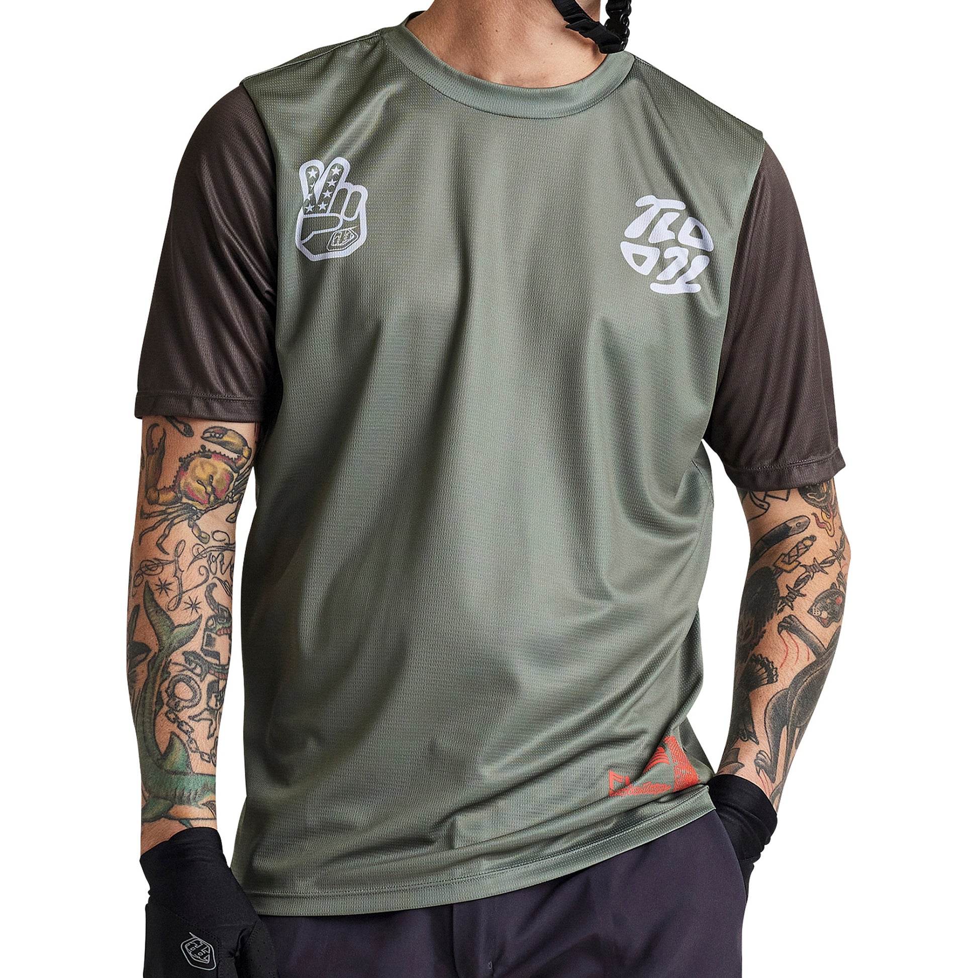 TLD Flowline Short Sleeve Jersey - M - Flipped Olive - Image 1
