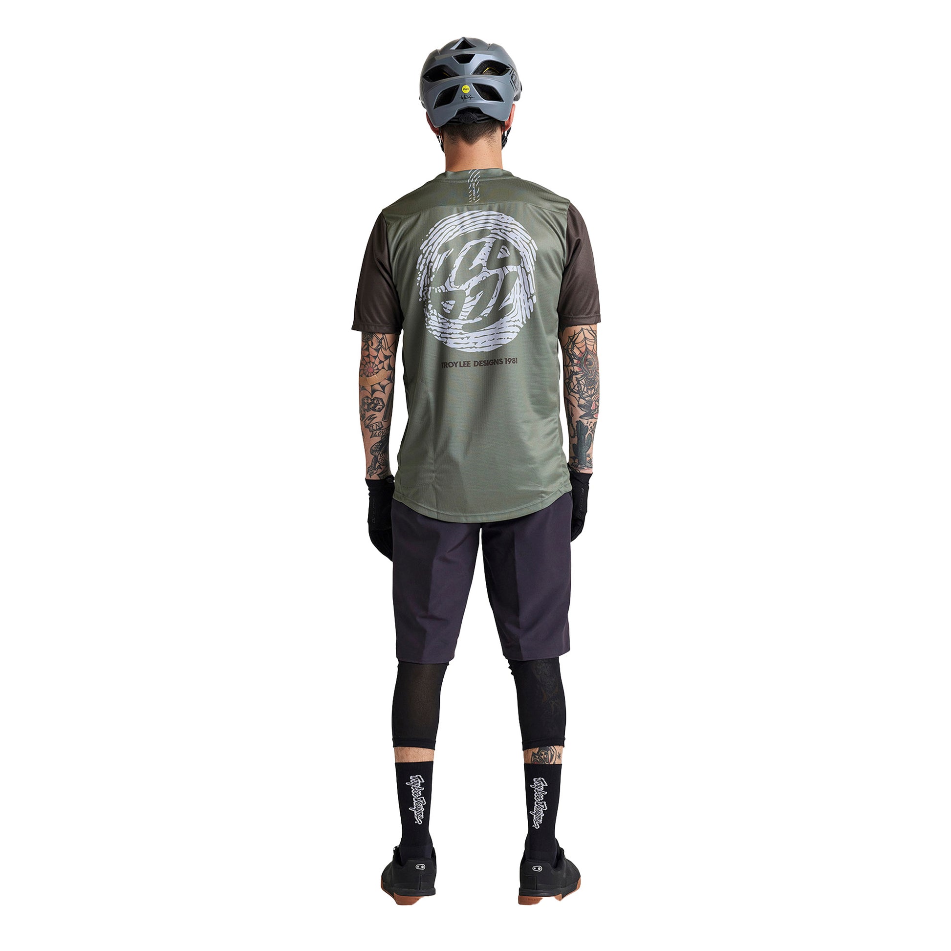 TLD Flowline Short Sleeve Jersey - M - Flipped Olive - Image 5