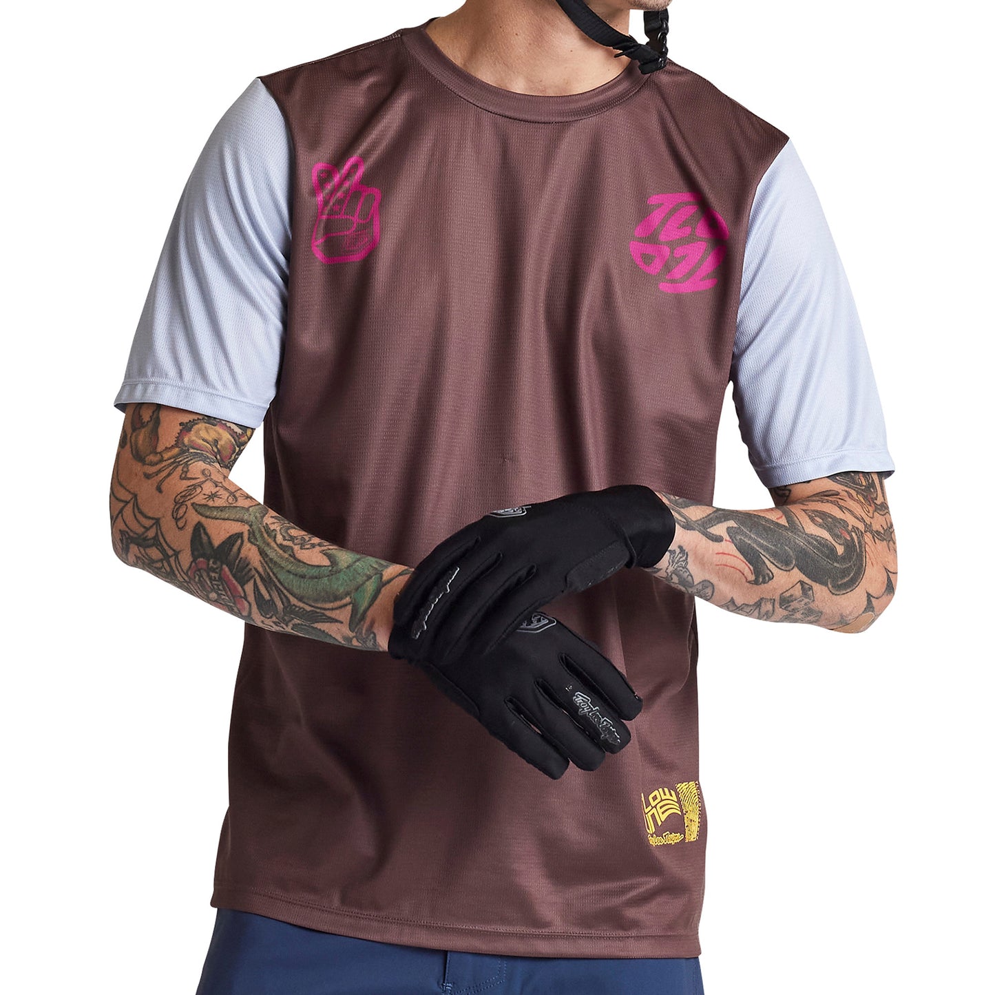 TLD Flowline Short Sleeve Jersey - S - Flipped Chocolate - Image 2