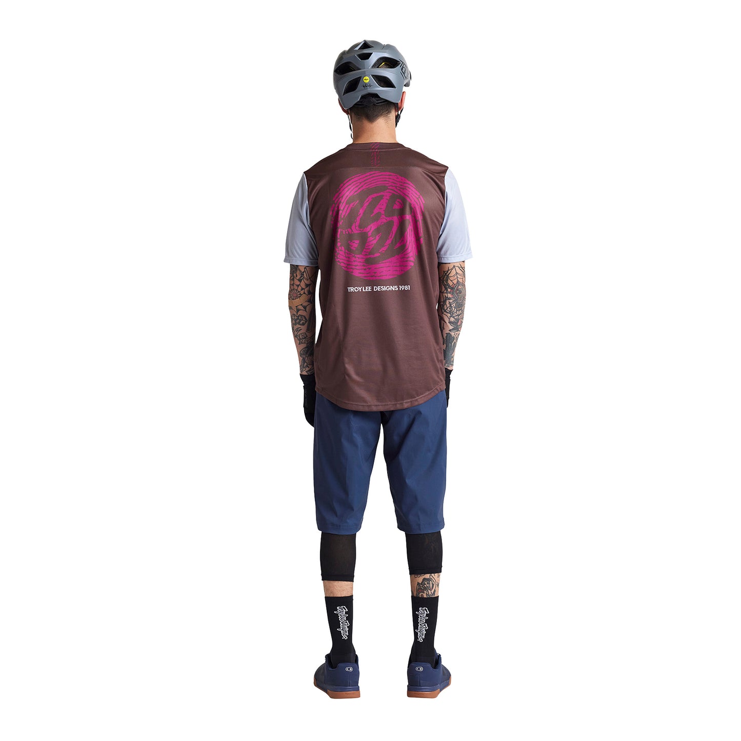 TLD Flowline Short Sleeve Jersey - S - Flipped Chocolate - Image 4