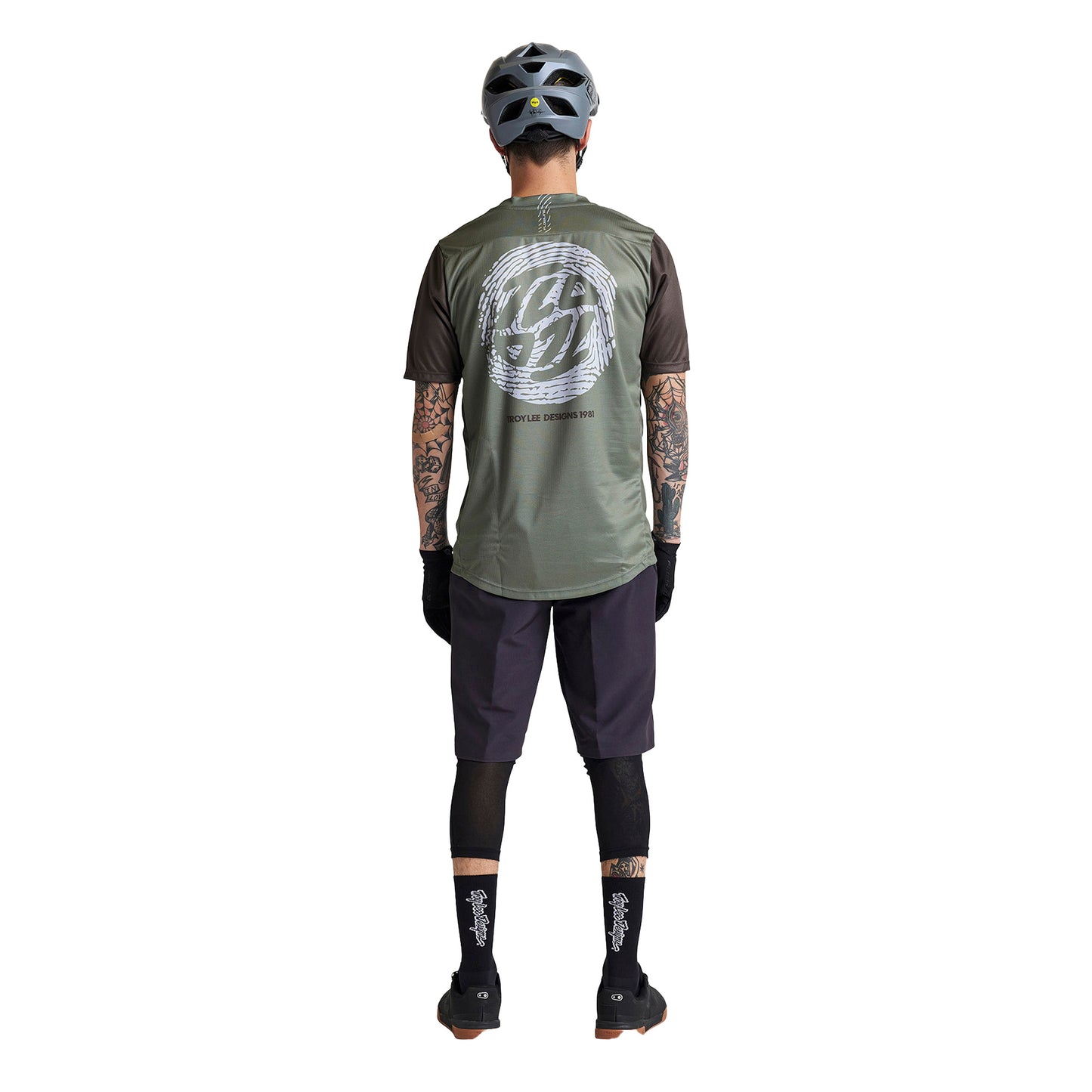 TLD Flowline Short Sleeve Jersey - S - Flipped Olive - Image 5