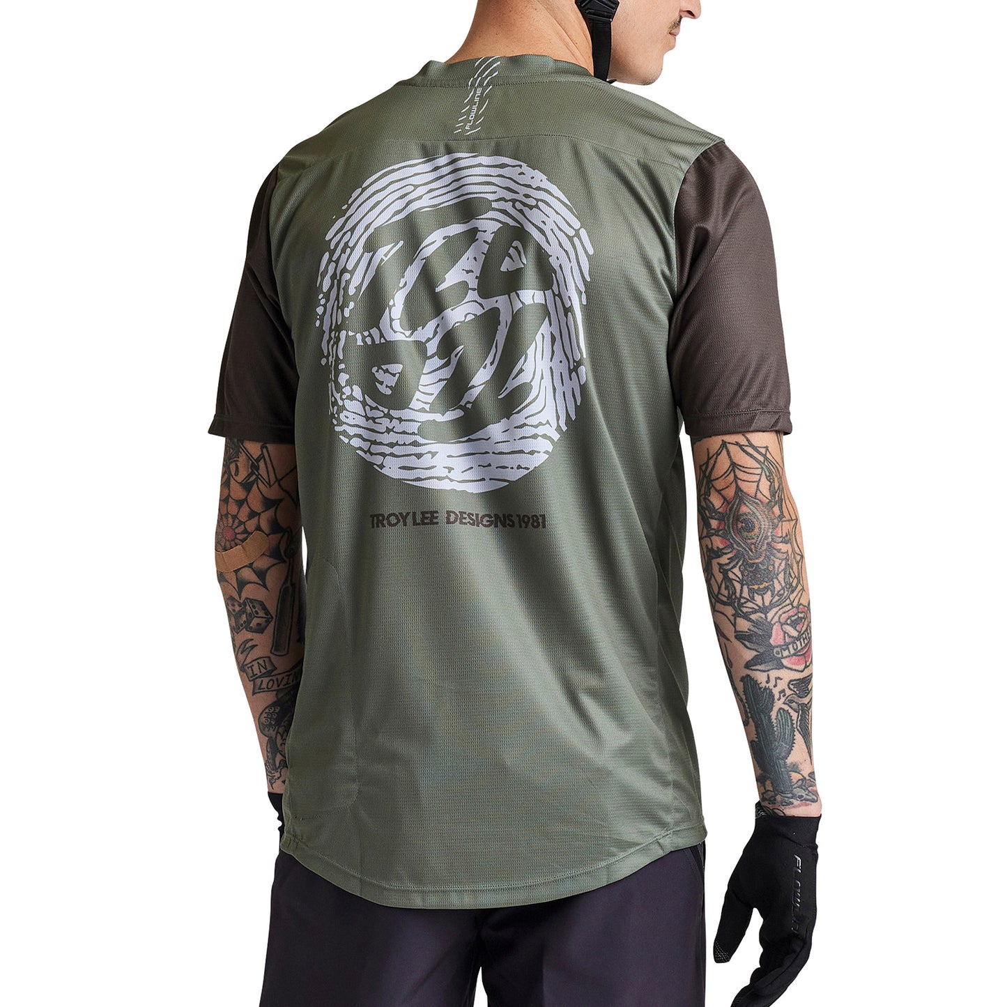 TLD Flowline Short Sleeve Jersey - S - Flipped Olive - Image 6
