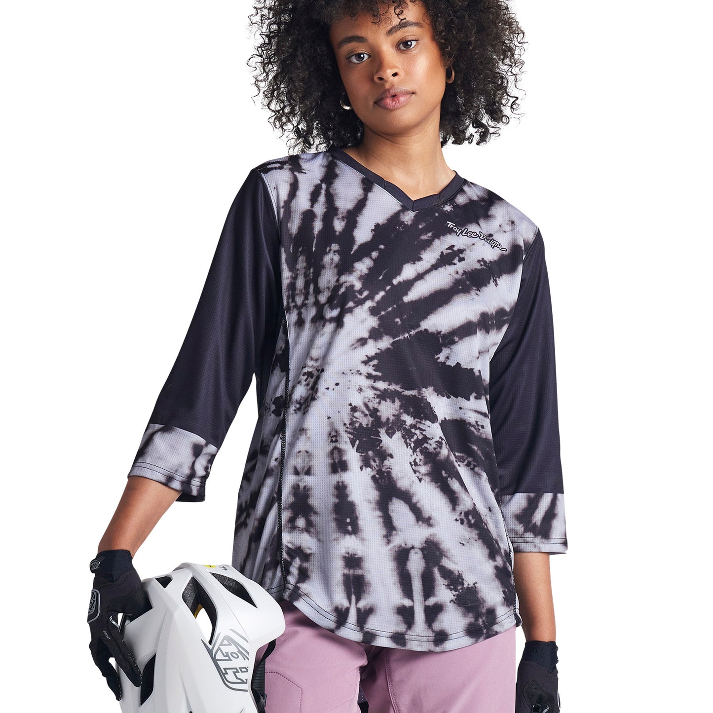 TLD Mischief Women's 3-4 Sleeve Jersey - Women's S - Tie Dye Black - Image 2