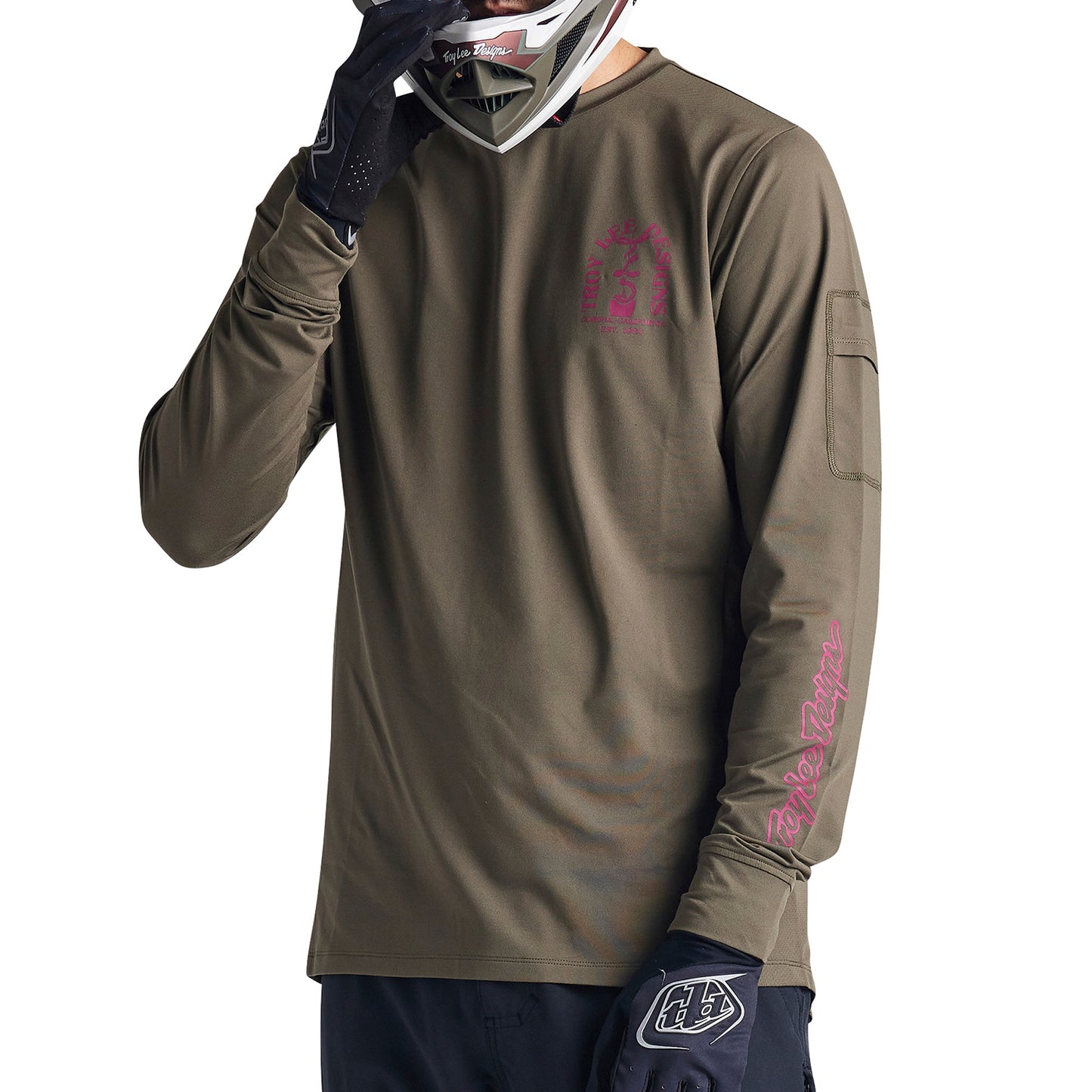 TLD Ruckus 3-4 Sleeve Jersey - S - Fangs Olive - Image 3