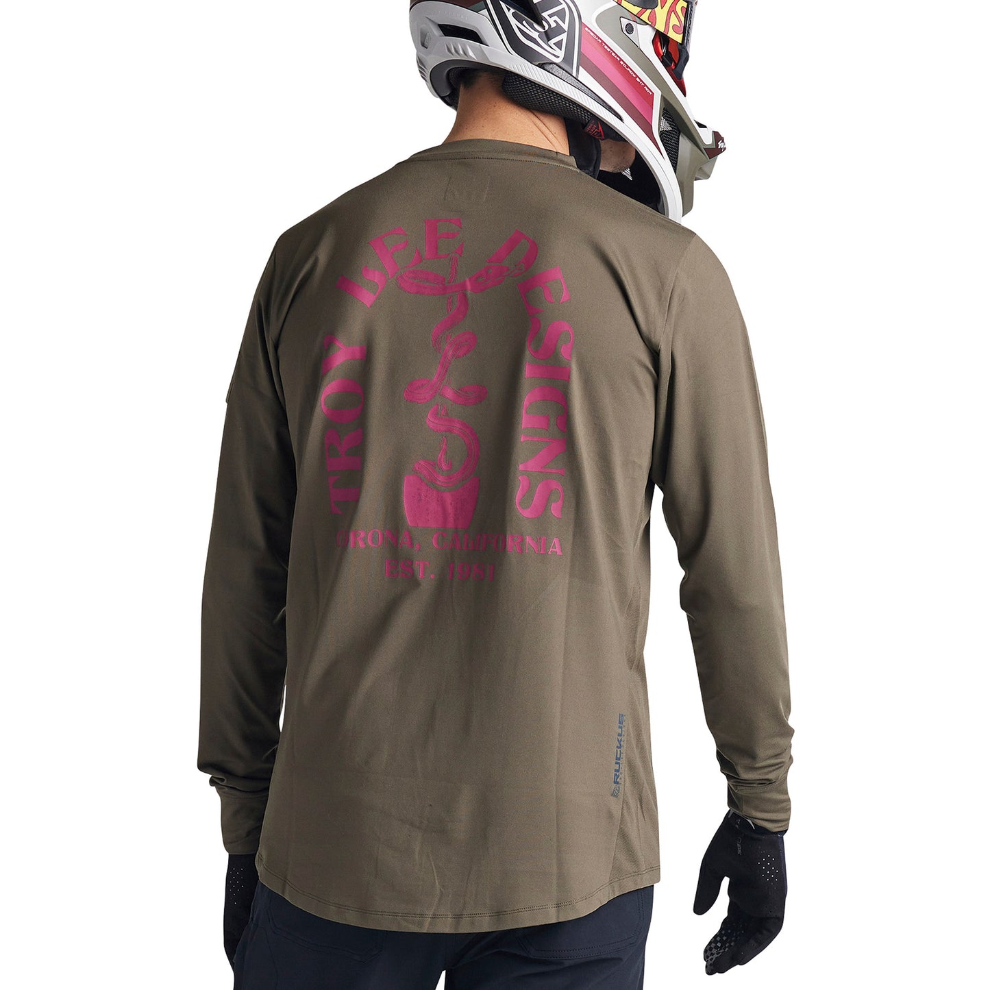 TLD Ruckus 3-4 Sleeve Jersey - S - Fangs Olive - Image 4
