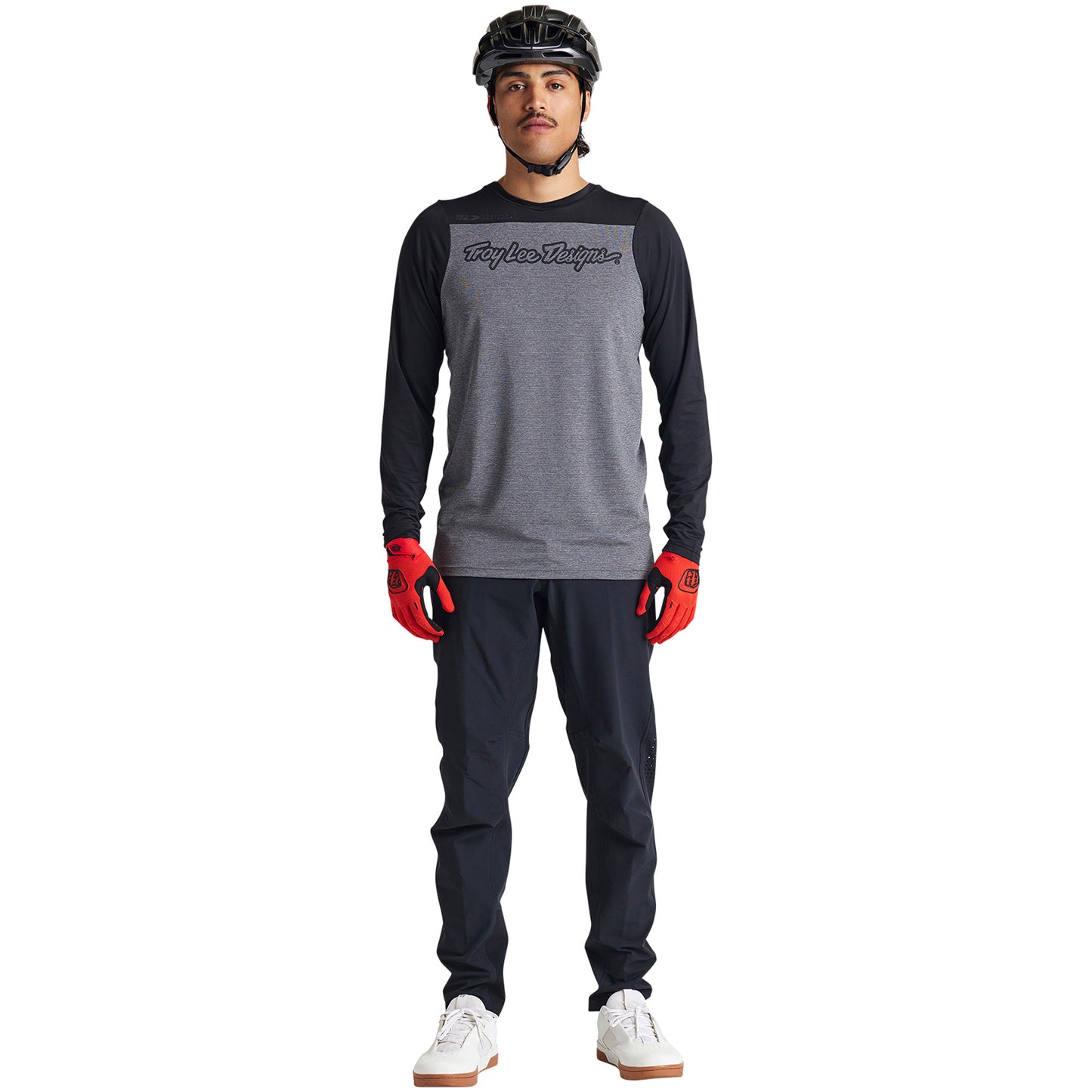 TLD Skyline Long Sleeve Jersey - S - Signature Heather Grey - Black - Image 2