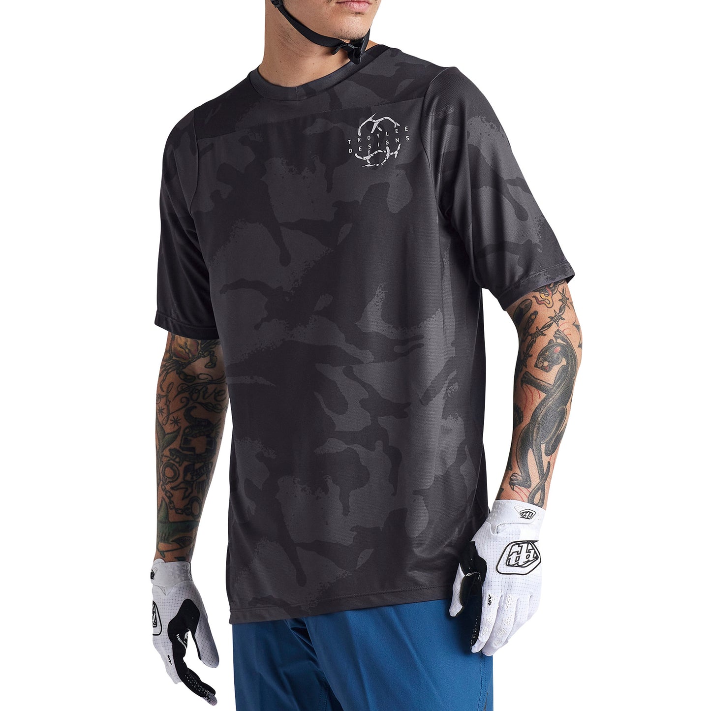 TLD Skyline Short Sleeve Jersey - L - Shadow Camo Carbon - Image 1