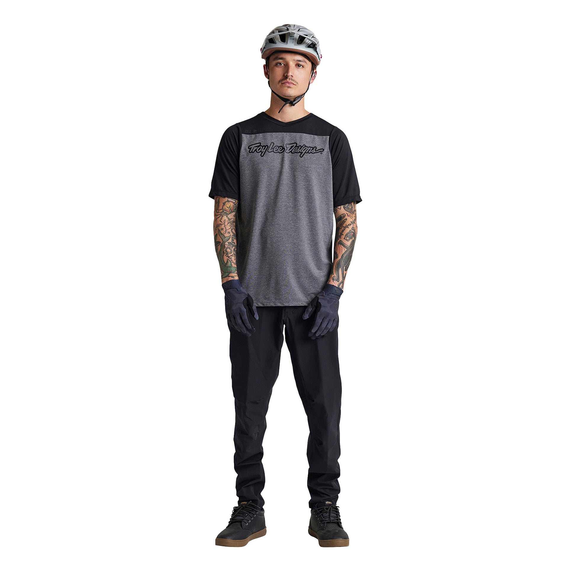TLD Skyline Short Sleeve Jersey - L - Signature Heather Grey - Black - Image 6