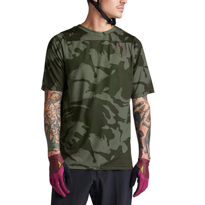 TLD Skyline Short Sleeve Jersey - M - Shadow Camo Olive - Image 1