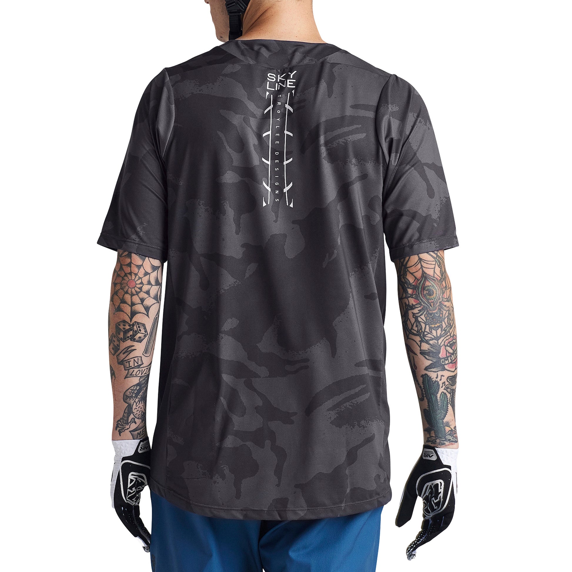 TLD Skyline Short Sleeve Jersey - S - Shadow Camo Carbon - Image 3