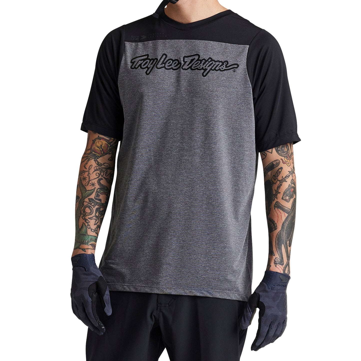 TLD Skyline Short Sleeve Jersey - XL - Signature Heather Grey - Black - Image 1