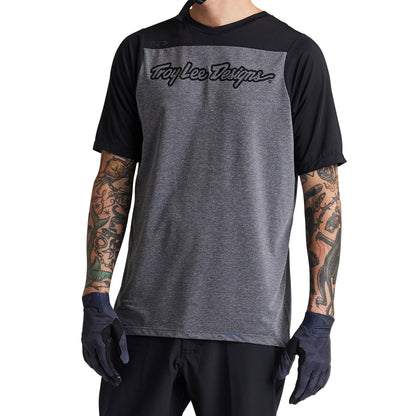 TLD Skyline Short Sleeve Jersey - XL - Signature Heather Grey - Black - Image 1