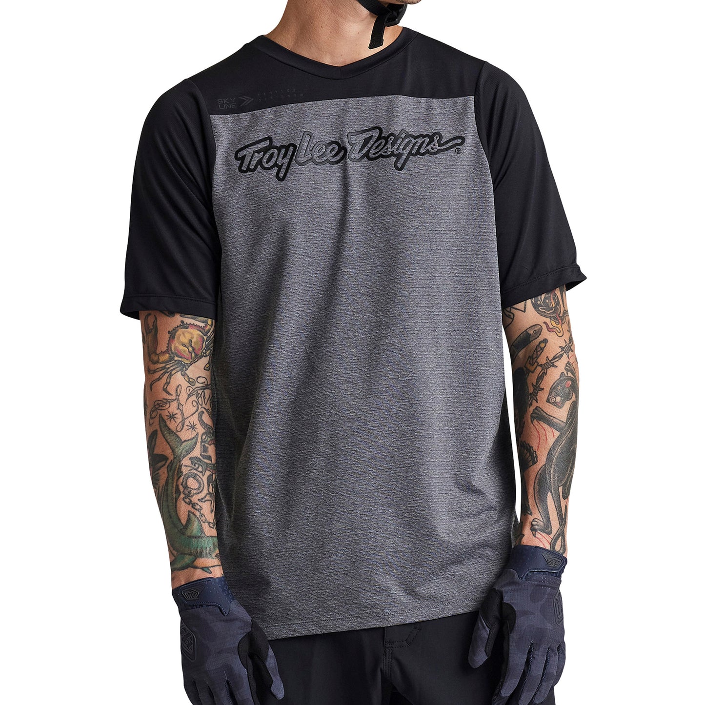 TLD Skyline Short Sleeve Jersey - XL - Signature Heather Grey - Black - Image 2