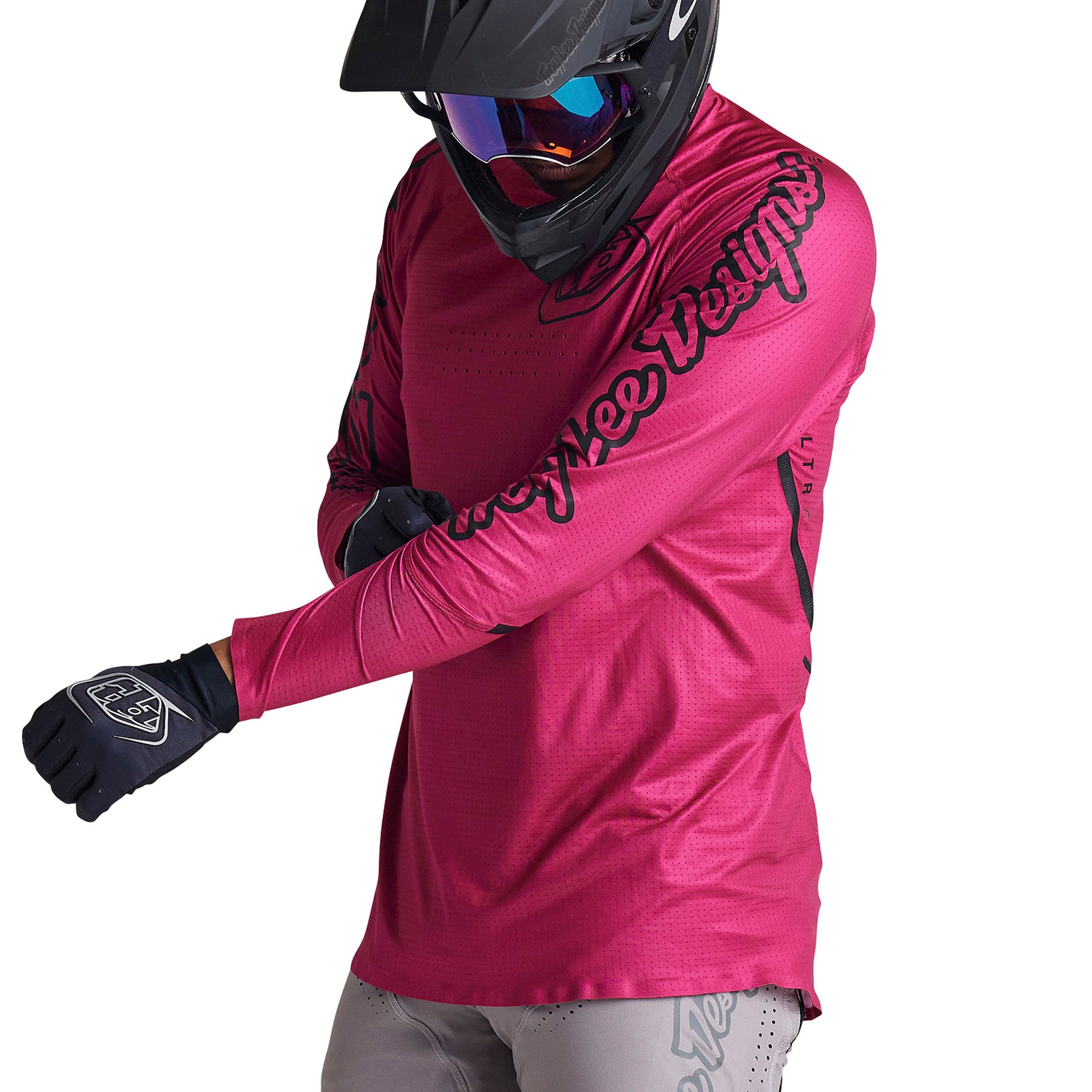 TLD Sprint Ultra Long Sleeve Jersey - L - Mono Berry - Image 3
