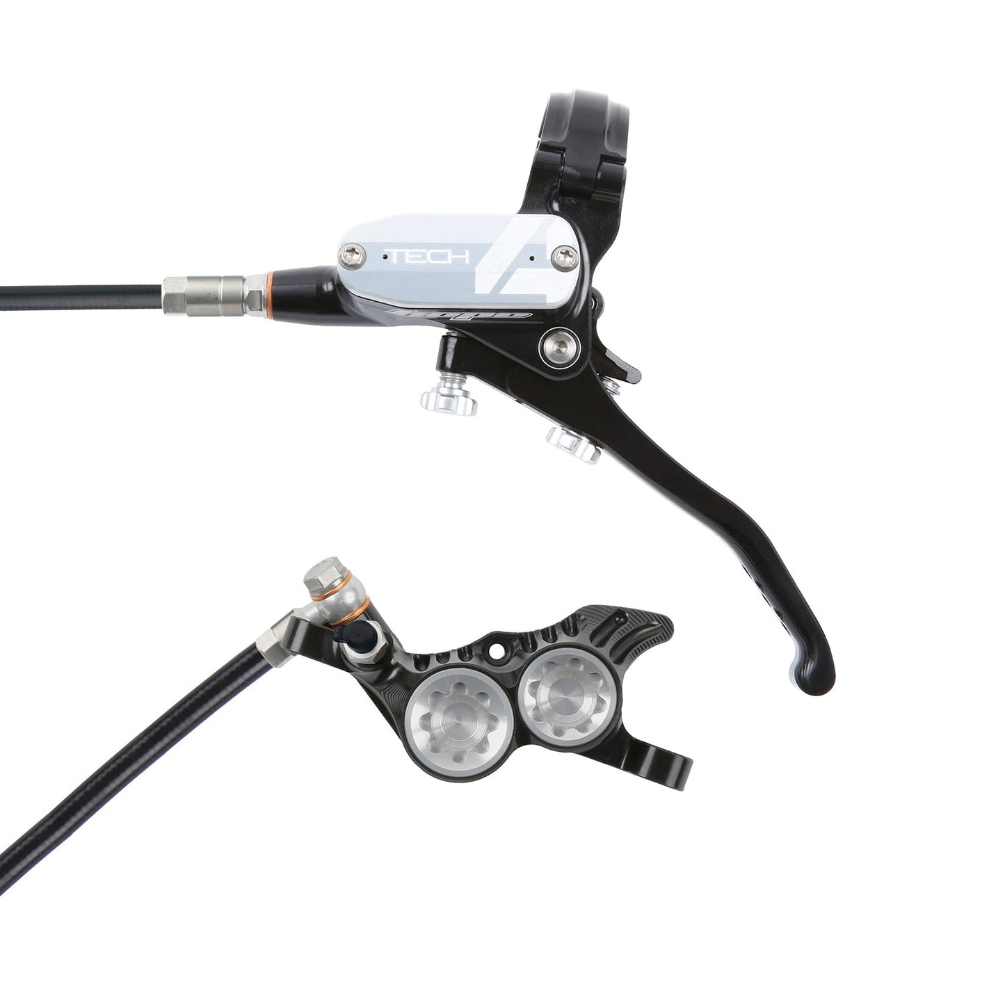 Hope Tech 4 V4 Disc Brake - Rear - Left Lever - 1720mm - Black - Silver