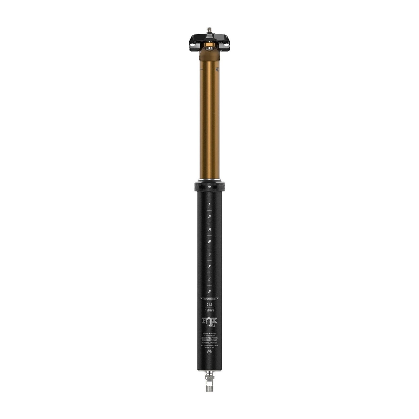 Fox Factory Transfer Factory Series Dropper Post - 30.9mm - Internal - Stealth - 180mm Drop - 504mm Length - No Remote Supplied