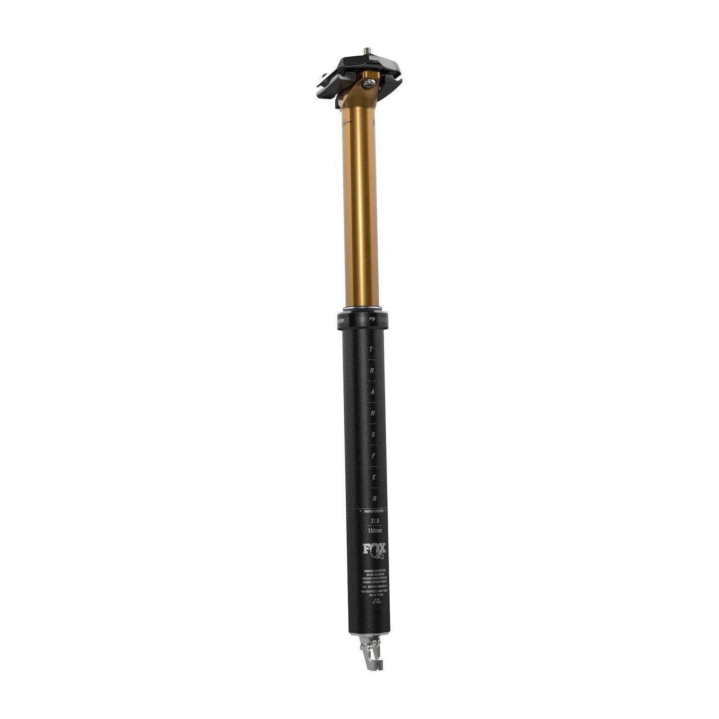 Fox Factory Transfer Factory Series Dropper Post - 30.9mm - Internal - Stealth - 180mm Drop - 504mm Length - No Remote Supplied