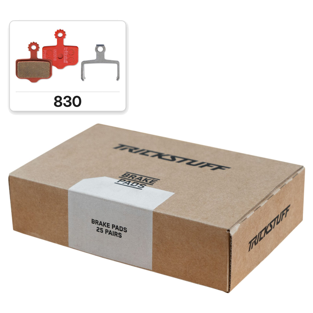 Trickstuff Power Brake Pad - Organic - Steel - Workshop Pack 830 - TS C21 / C22 / Piccola / SRAM / Avid / Magura - 25 Pairs - OEM Packed - Image 1