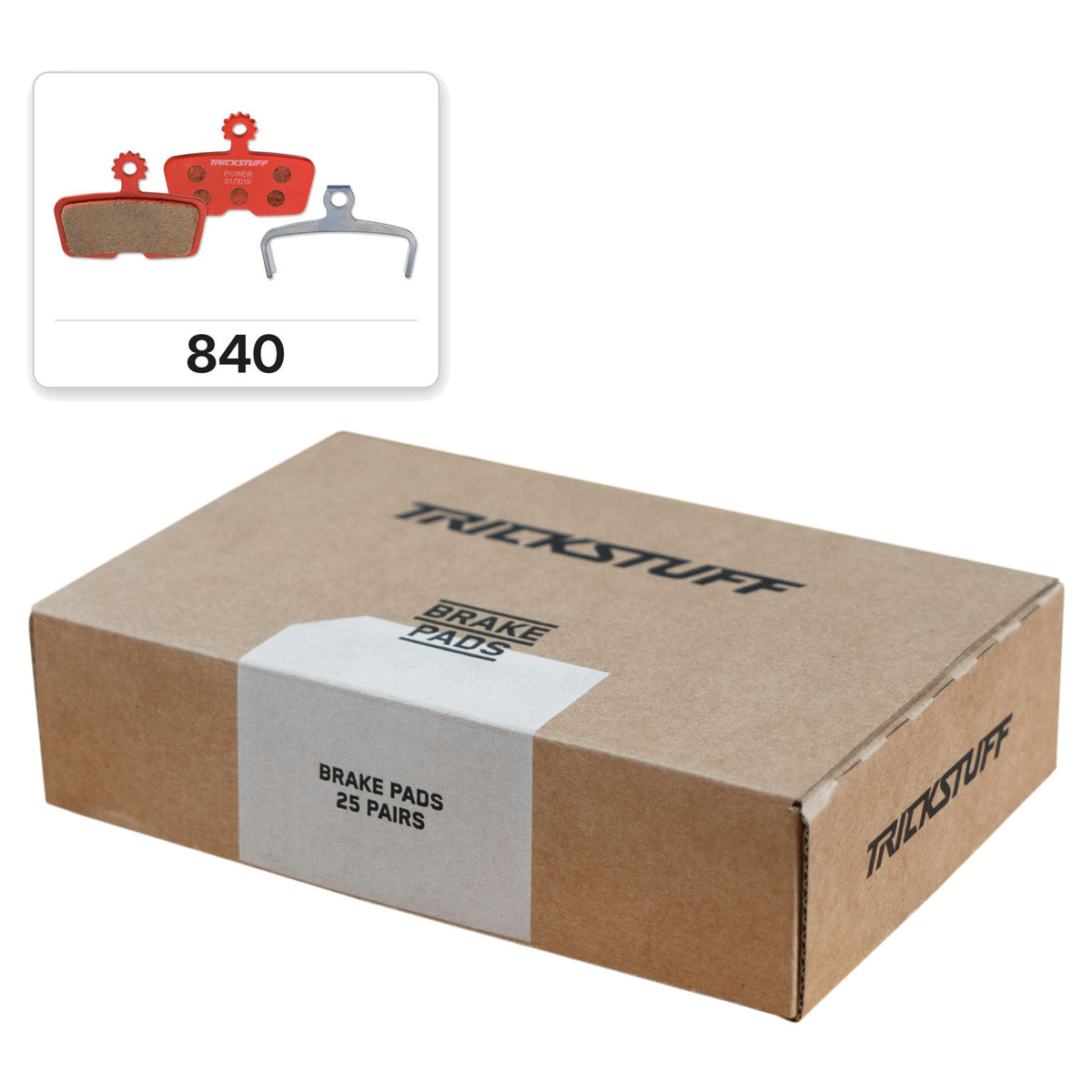 Trickstuff Power Brake Pad - Organic - Steel - Workshop Pack 840 - SRAM Code / Guide - 25 Pairs - OEM Packed - Image 1