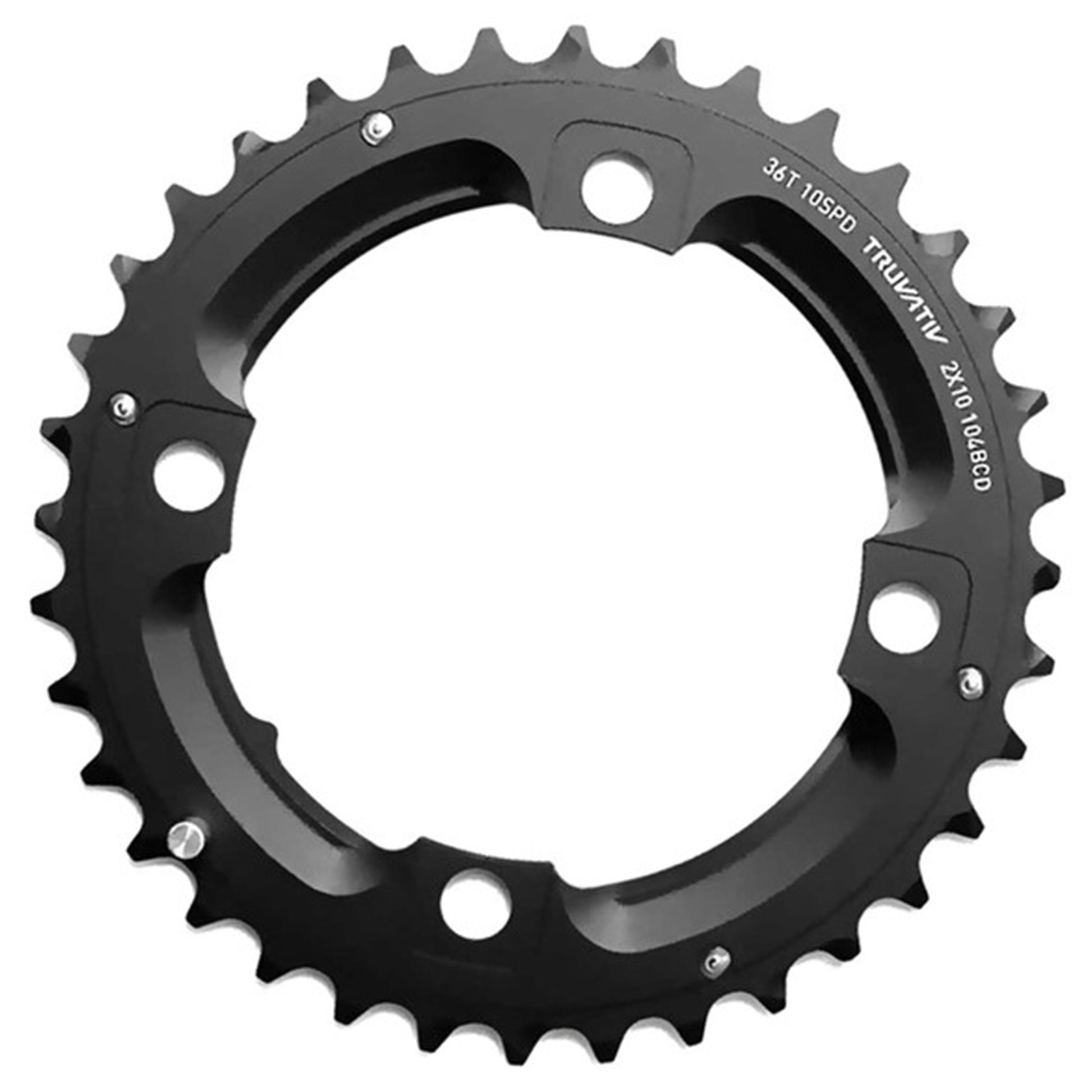 Truvativ X.0/X.9 Chainring - 4 Bolt - 104 BCD - 6mm Non Boost - Round - 36t - 10 Speed - Alloy - Black - L Pin - Image 1