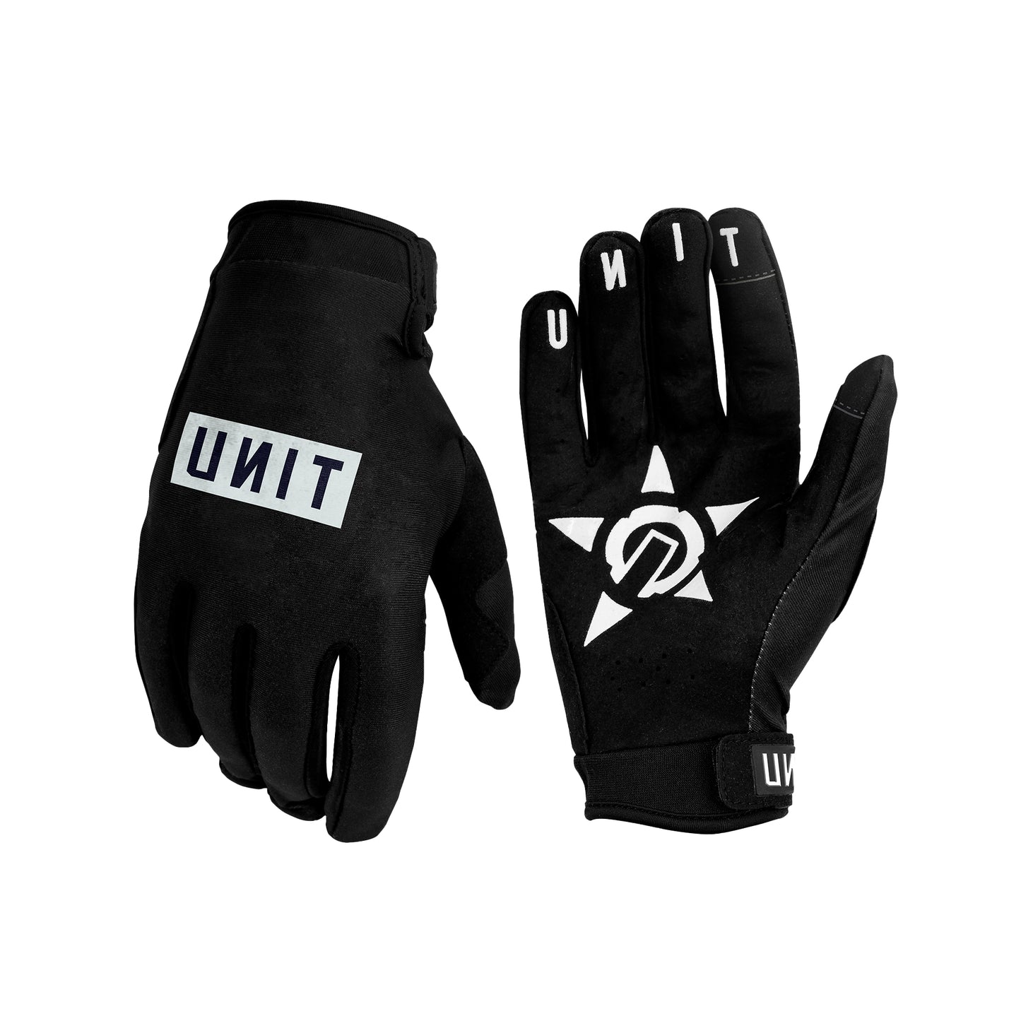 Unit Velcro Men's Gloves - L - Stack - Black - Image 1