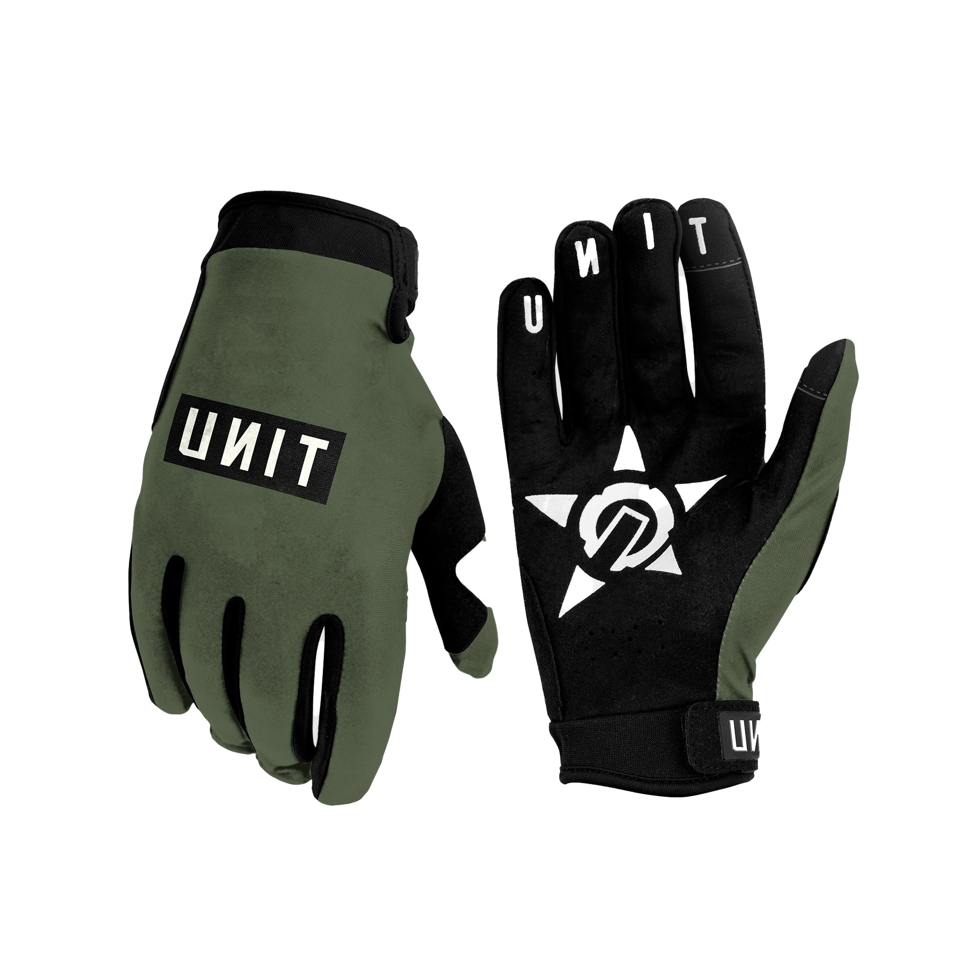 Unit Velcro Men's Gloves - L - Stack - Black - Image 2