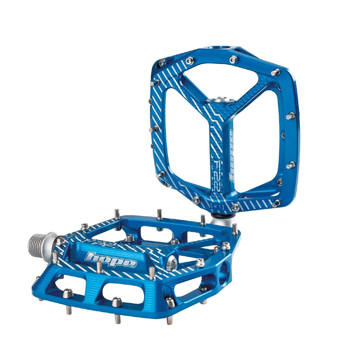 Hope F22 Alloy Flat Pedals - Blue - Standard