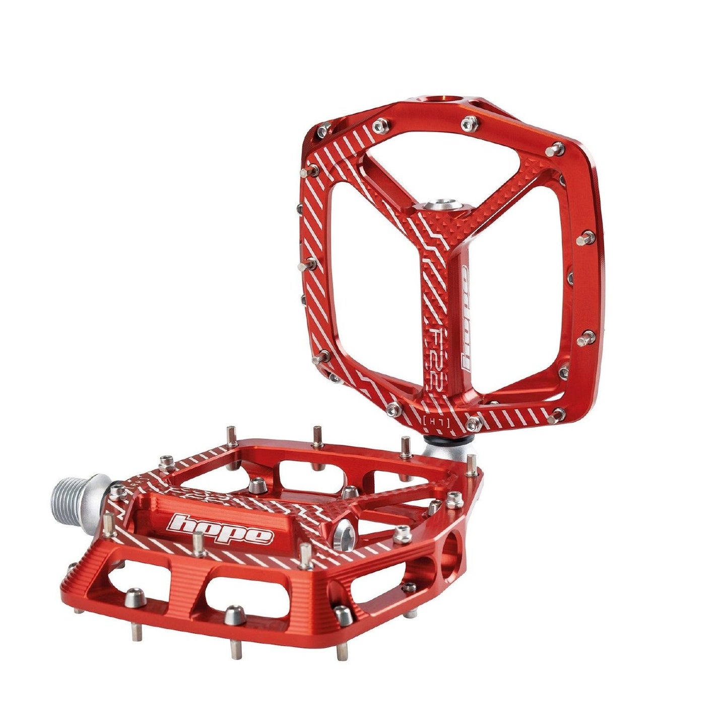 Hope F22 Alloy Flat Pedals - Red - Standard