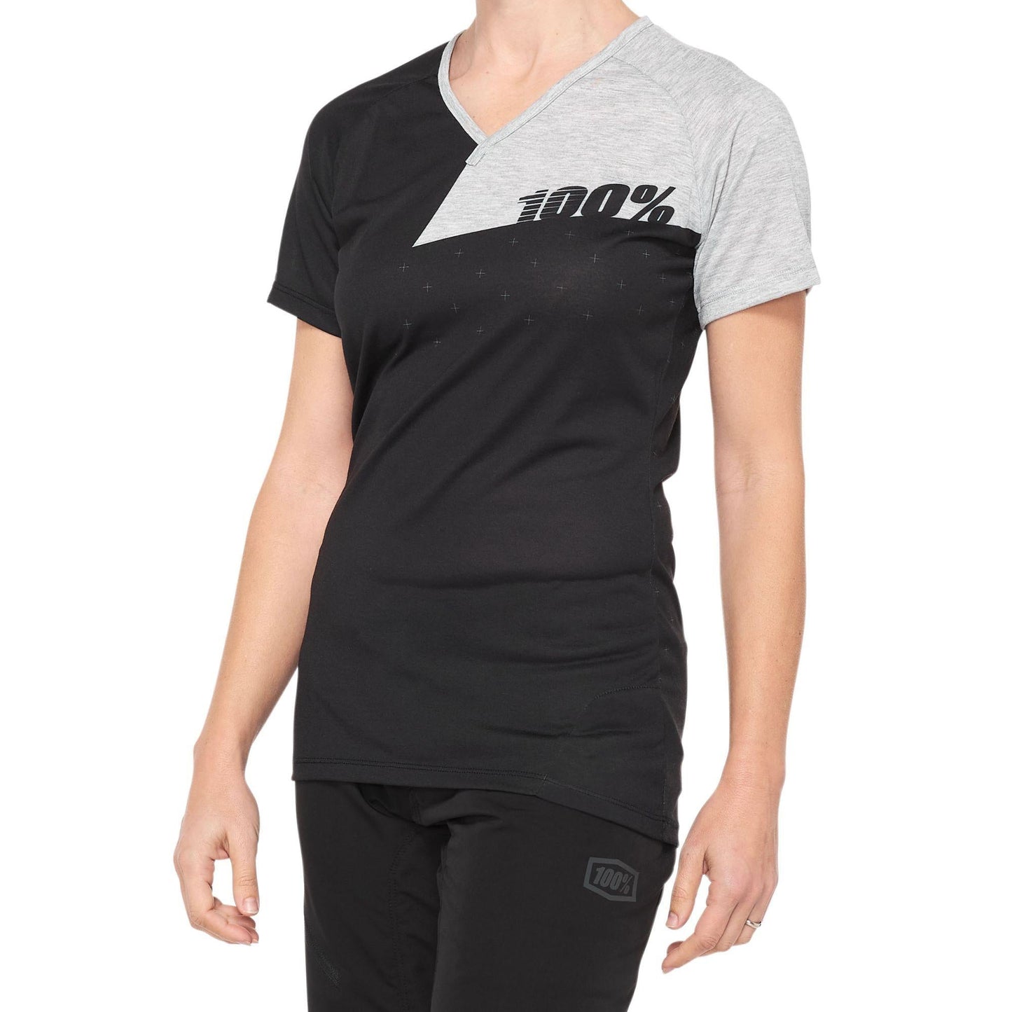 100 Percent Airmatic Women's Short Sleeve Jersey - L - Black - Grey