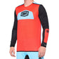 100 Percent R-Core-X DH Long Sleeve Jersey - L - Fluo Red - Black