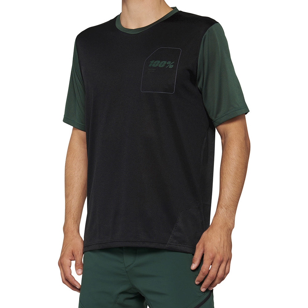 100 Percent Ridecamp Short Sleeve Jersey - XL - Black - Forest Green