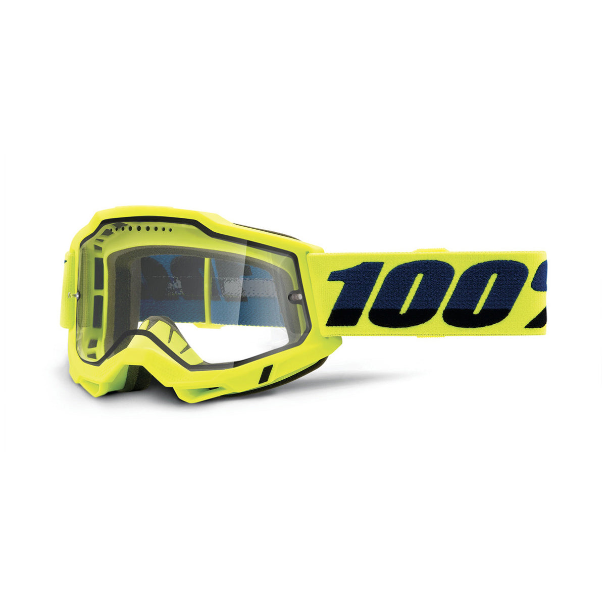 100 Percent Accuri 2 Enduro MTB Goggles - One Size Fits Most - Fluo Yellow - Clear Vented Dual Lens
