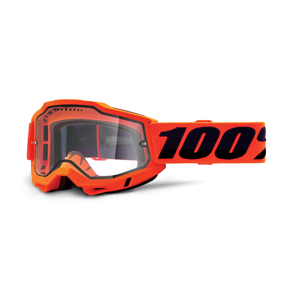 100 Percent Accuri 2 Enduro MTB Goggles - One Size Fits Most -  Neon Orange - Clear Lens