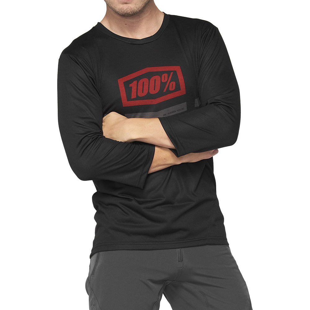 100 Percent Airmatic 3-4 Sleeve Jersey - L - Black - Red