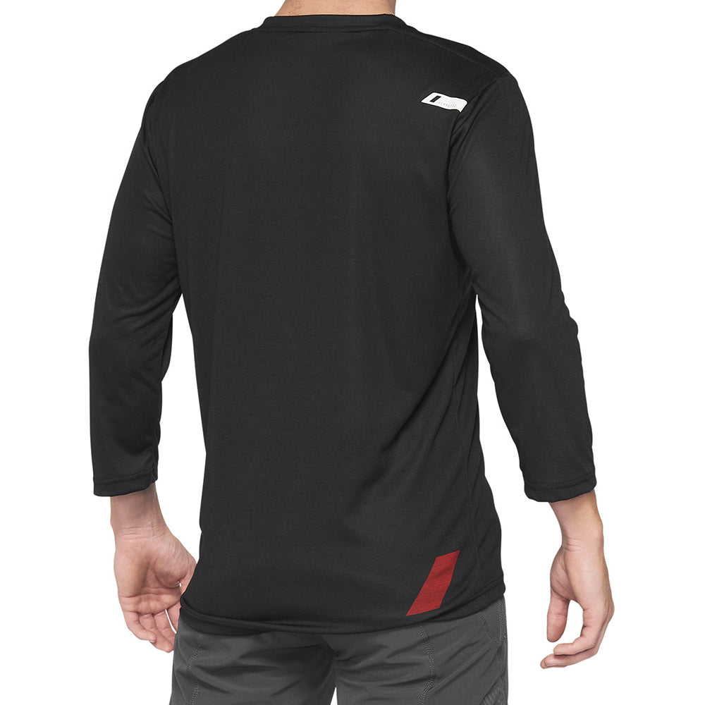 100 Percent Airmatic 3-4 Sleeve Jersey - S - Black - Red