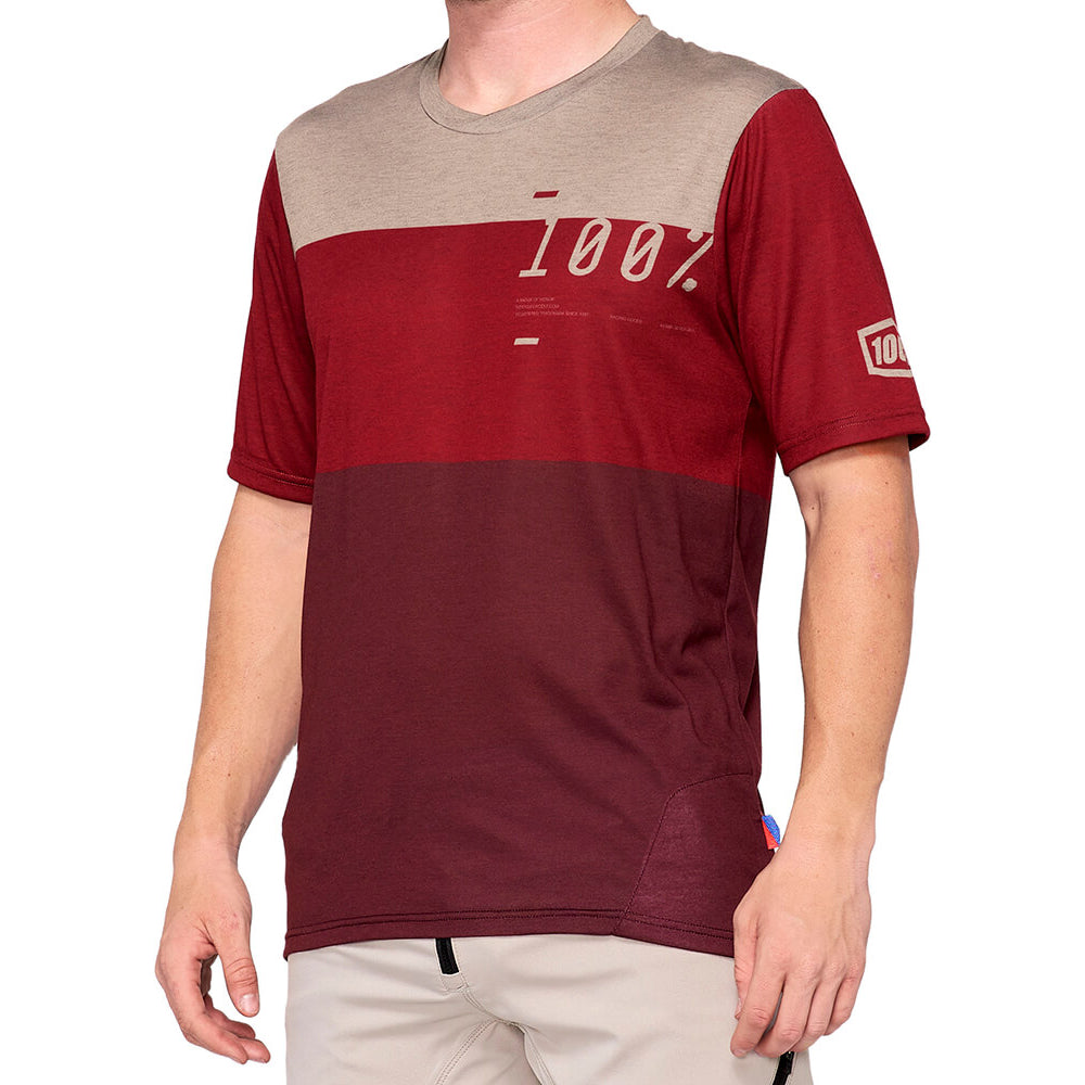 100 Percent Airmatic Short Sleeve Jersey - S - Brick - Dark Red
