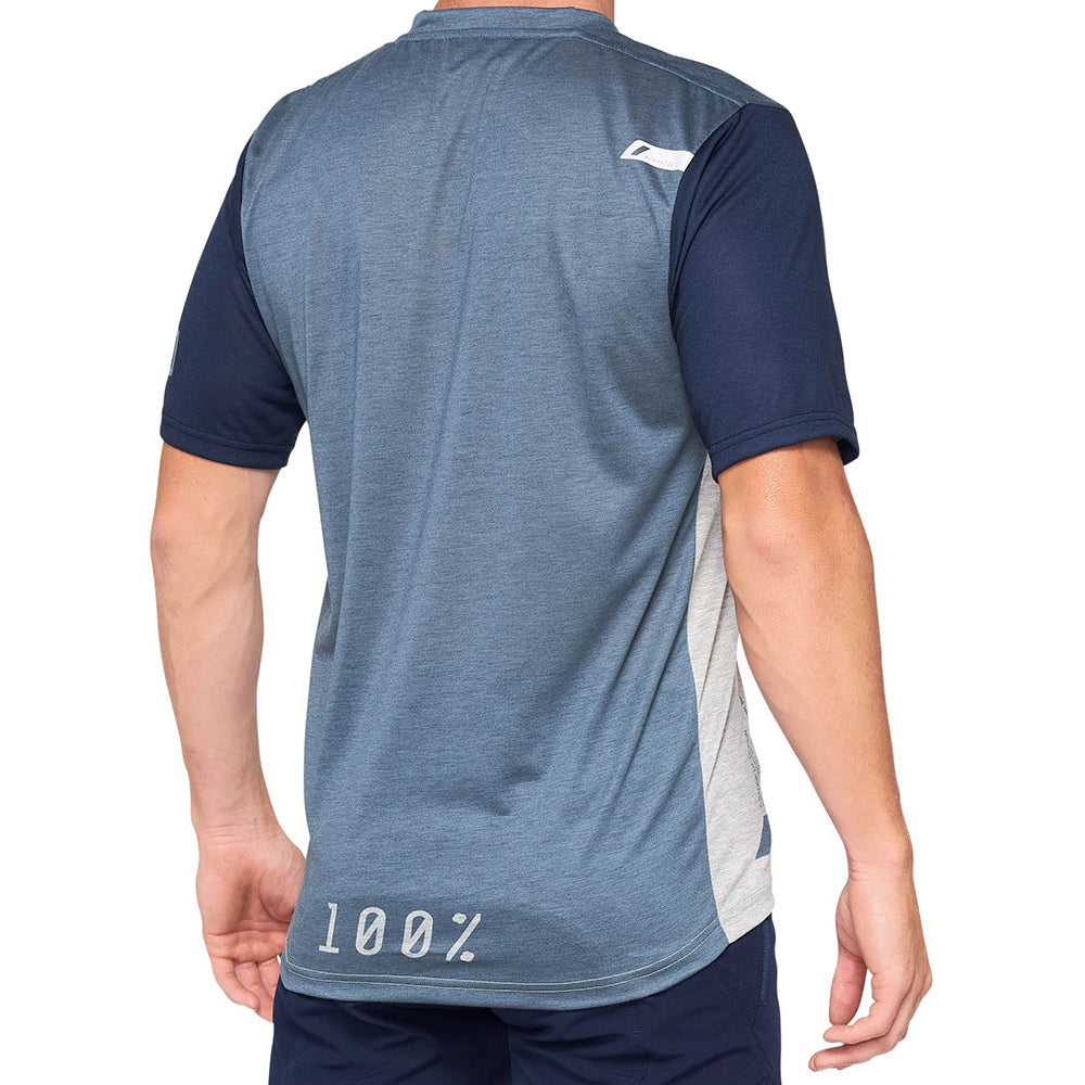 100 Percent Airmatic Short Sleeve Jersey - S - Steel Blue - Grey