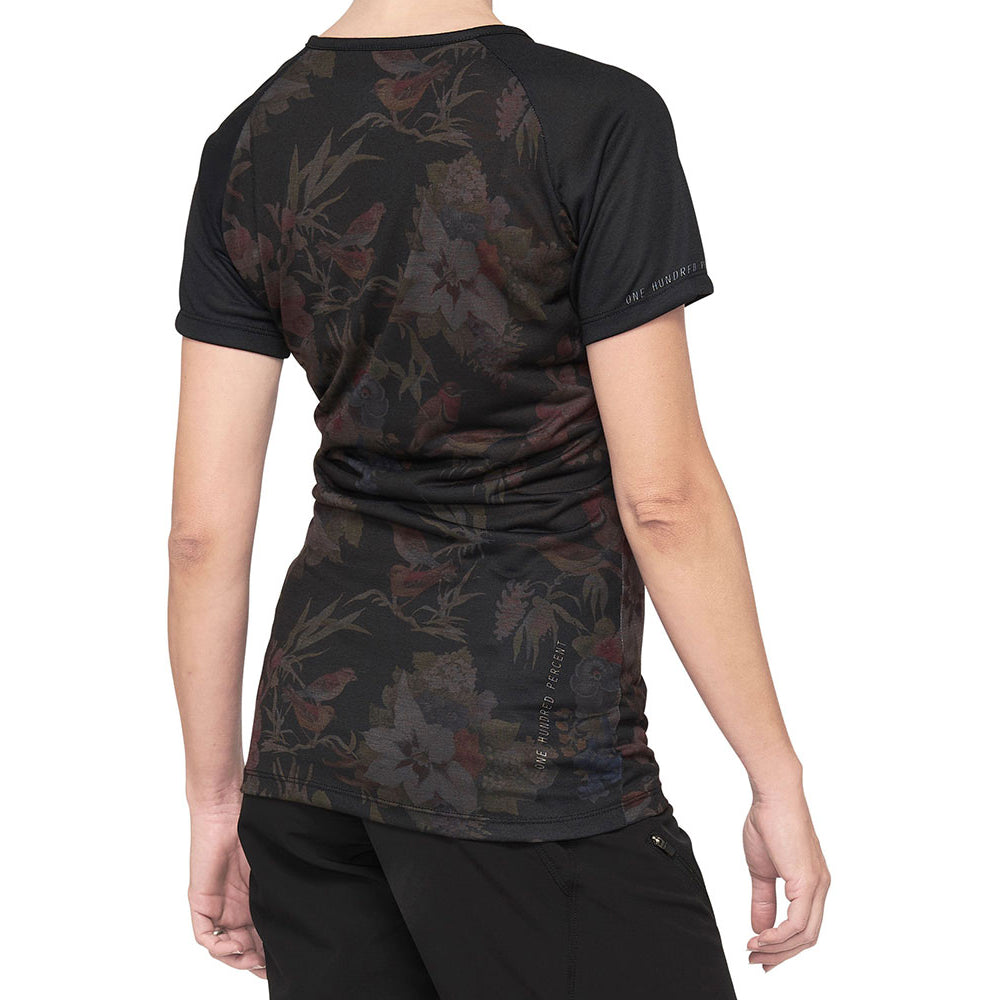 100 Percent Airmatic Women's Short Sleeve Jersey - S - Black Floral