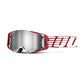 100 Percent Armega Goggles - Oversized Deep Red - Flash Silver Mirror Lens