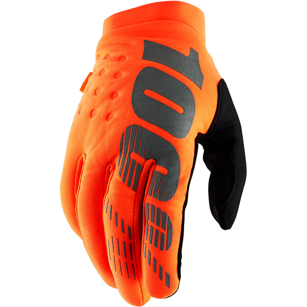 100 Percent Brisker Youth Glove - XL - Fluo Orange - Black