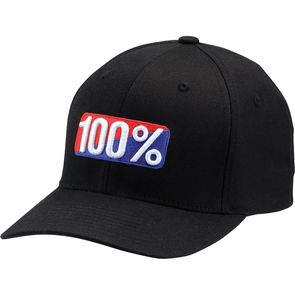 100 Percent Official J-Fit Flexifit Hat - S-M - Black