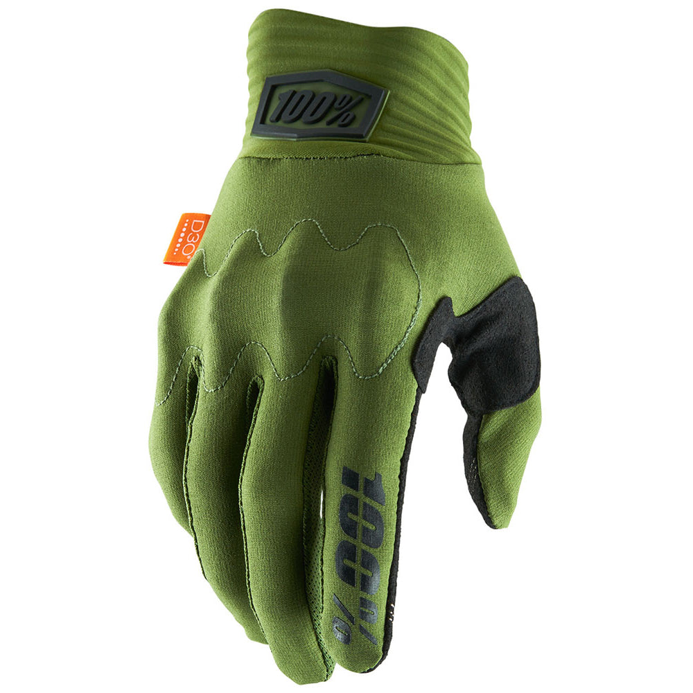 100 Percent Cognito D3O Glove - L - Army Green - Black