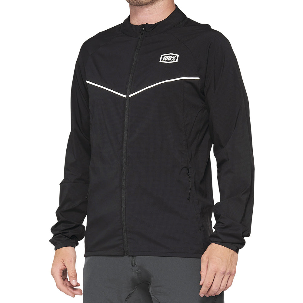 100 Percent Corridor Stretch Windbreaker Jacket - S - Black