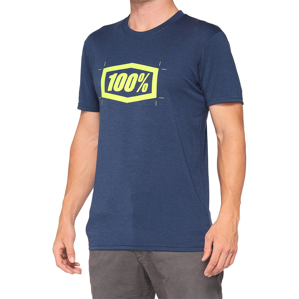 100 Percent Cropped Tech Tee - S - Navy