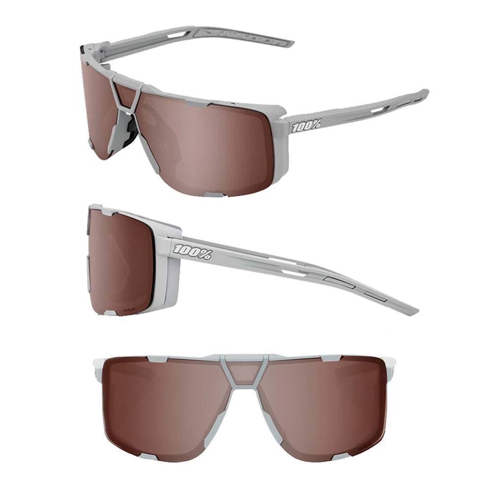 100 Percent Eastcraft Sunglasses - One Size Fits Most - Soft Tact Cool Grey Hiper Crimson Silver Mirror Lens