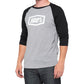 100 Percent Essential 3-4 Tech Tee - L - Grey - Black