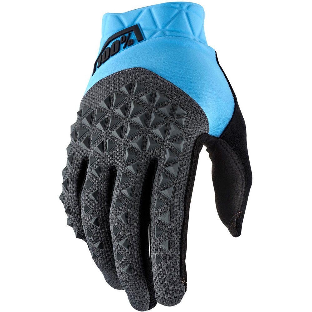 100 Percent Geomatic Gloves - S - Cyan - Charcoal